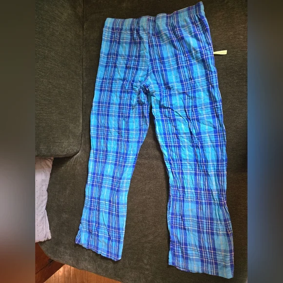 XL Sleep & Co Plaid Blue Pajama Pants with Yellow Drawstring - Picture 4 of 6